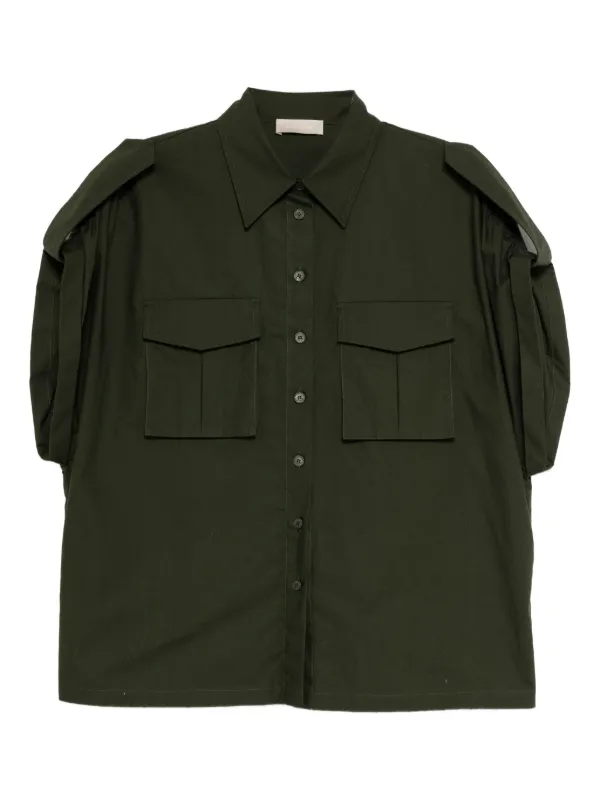 Elie Saab Cotton Poplin Shirt in Green