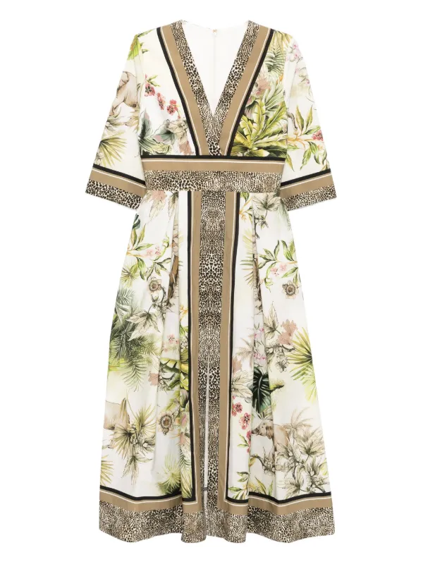 Elie Saab Savannah-print Dress in Green