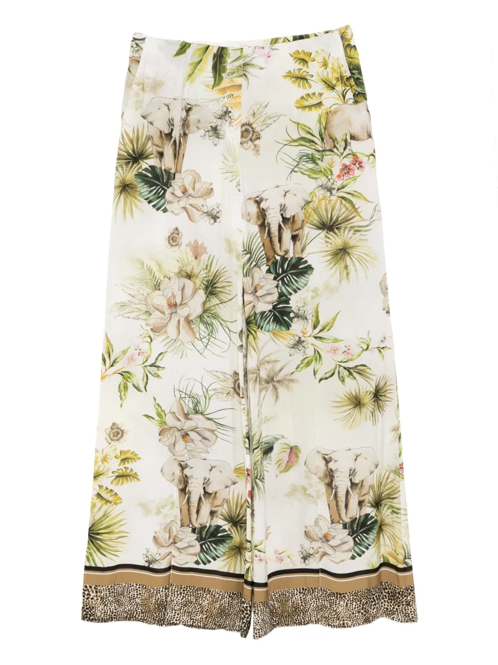 Elie Saab savannah-print chiffon pants Wit