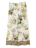 Elie Saab savannah-print chiffon pants - White