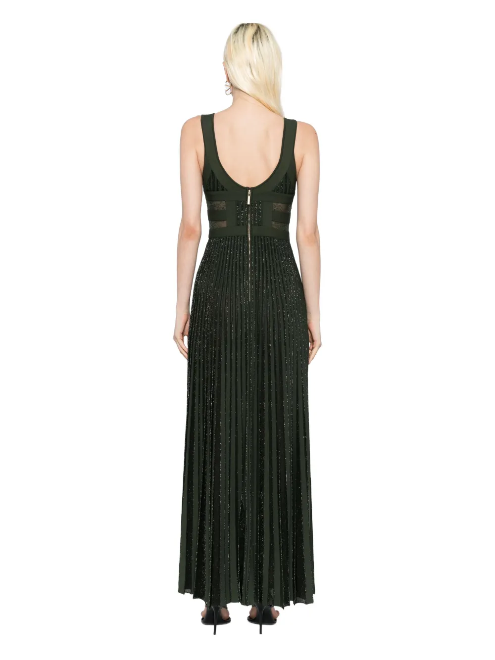 Elie Saab lace-insert dress Groen