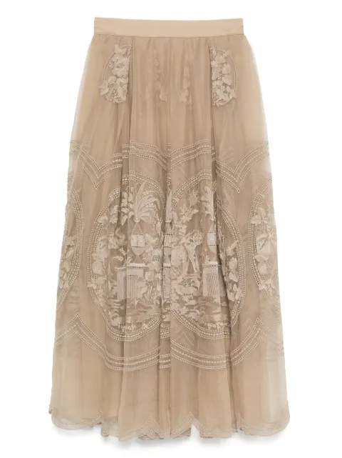 Elie Saab falda corta en organza bordada