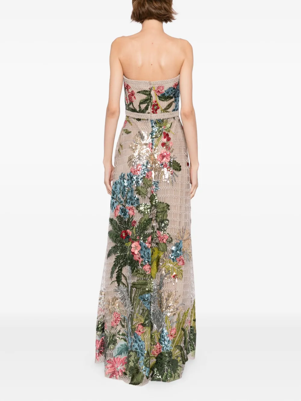 Elie Saab Tulen jurk Beige