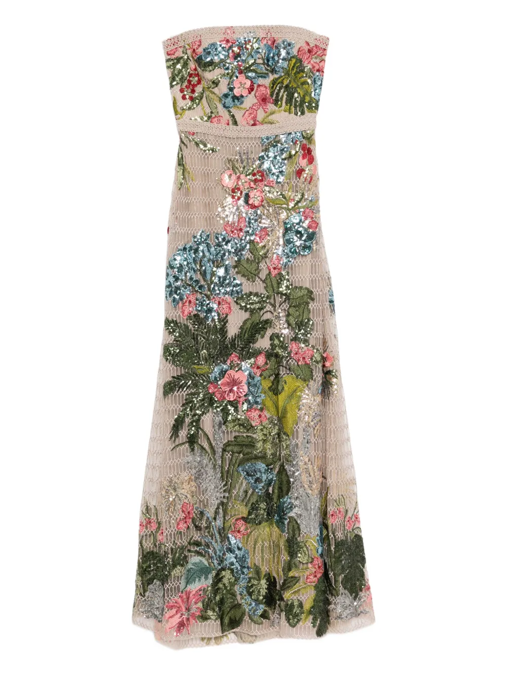 Elie Saab Tulen jurk Beige
