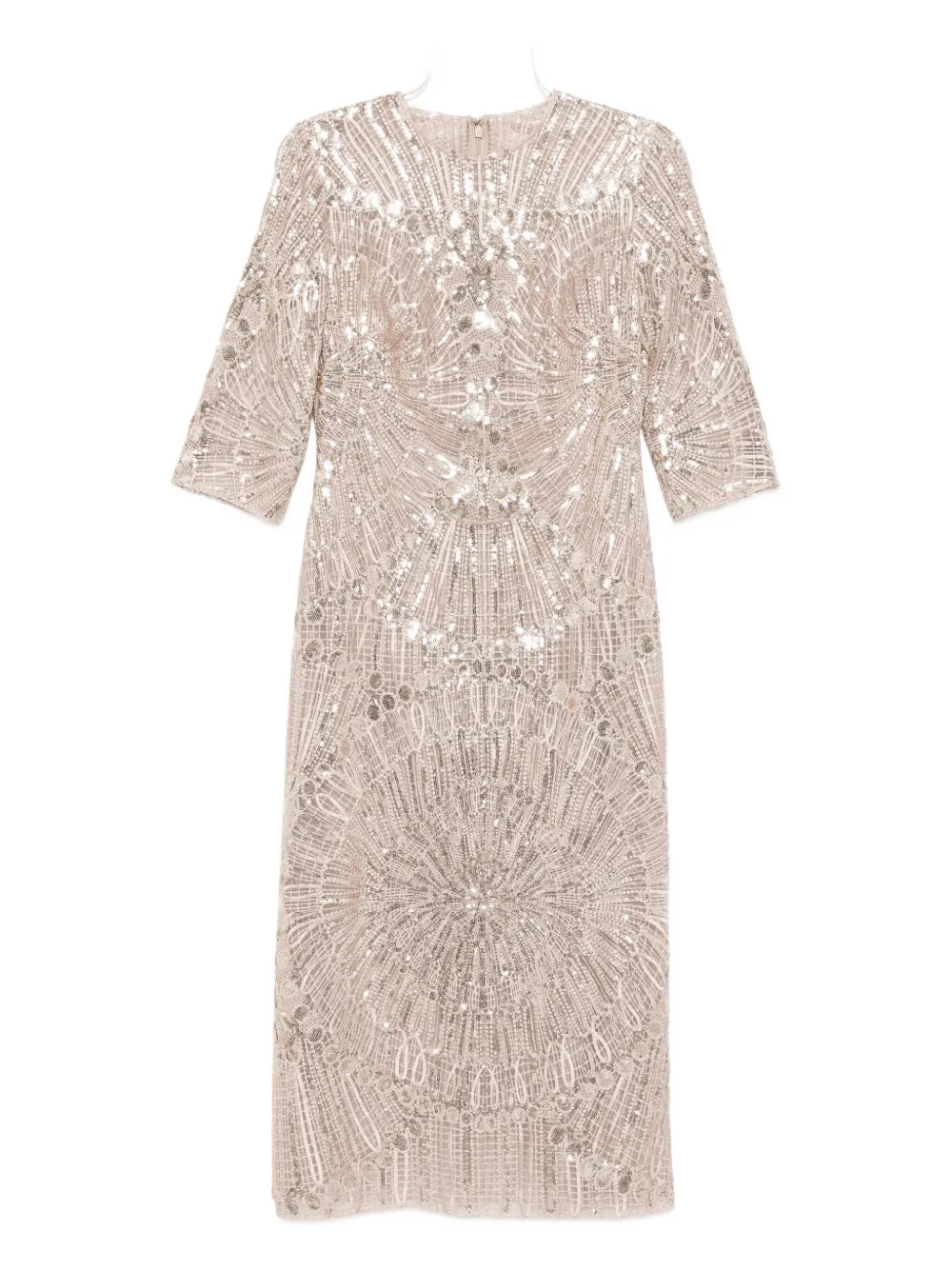 Elie Saab embroidered midi dress Grijs