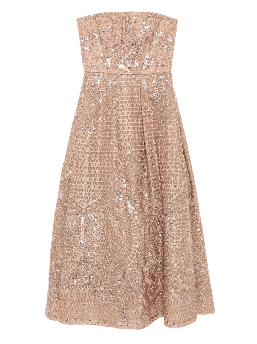 Elie Saab embroidered midi dress Bruin