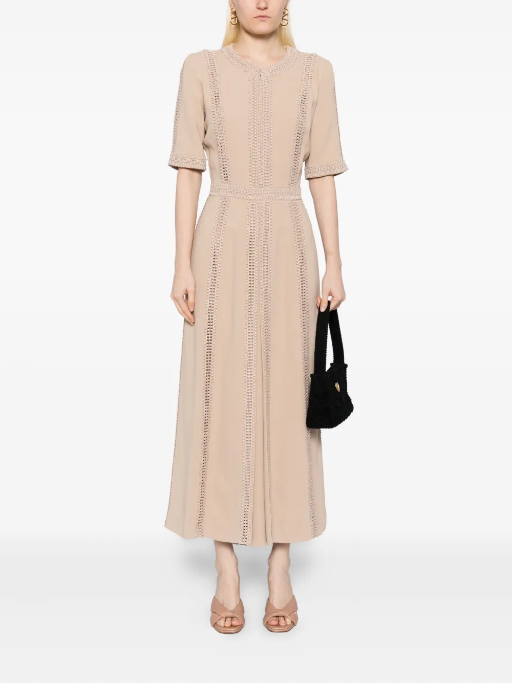 Elie Saab embellished-trim dress Bruin