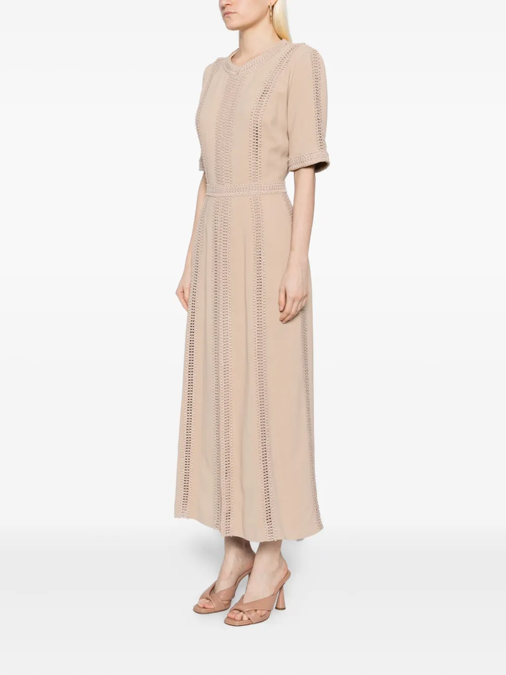Elie Saab embellished-trim dress Bruin