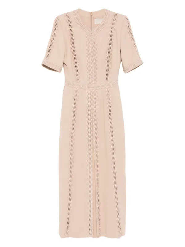 Elie Saab Embellished-trim Dress in Brown