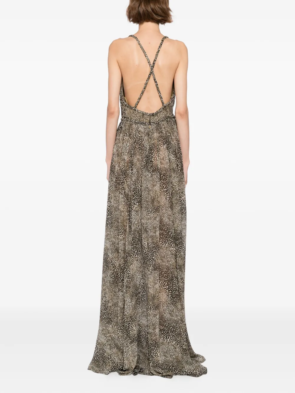 Elie Saab Jurk met dierenprint Bruin