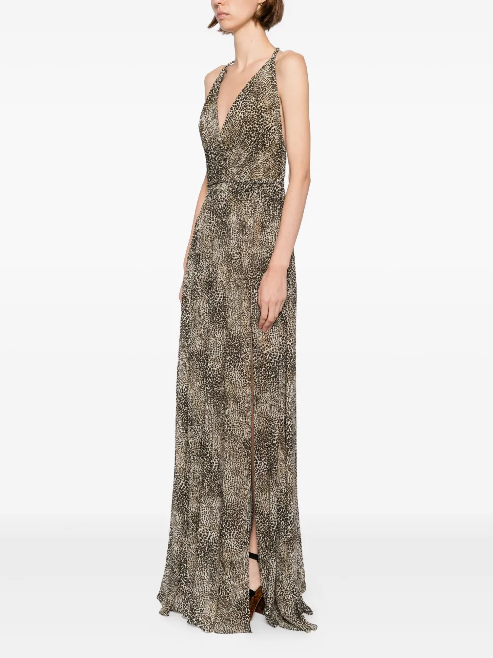 Elie Saab Jurk met dierenprint Bruin