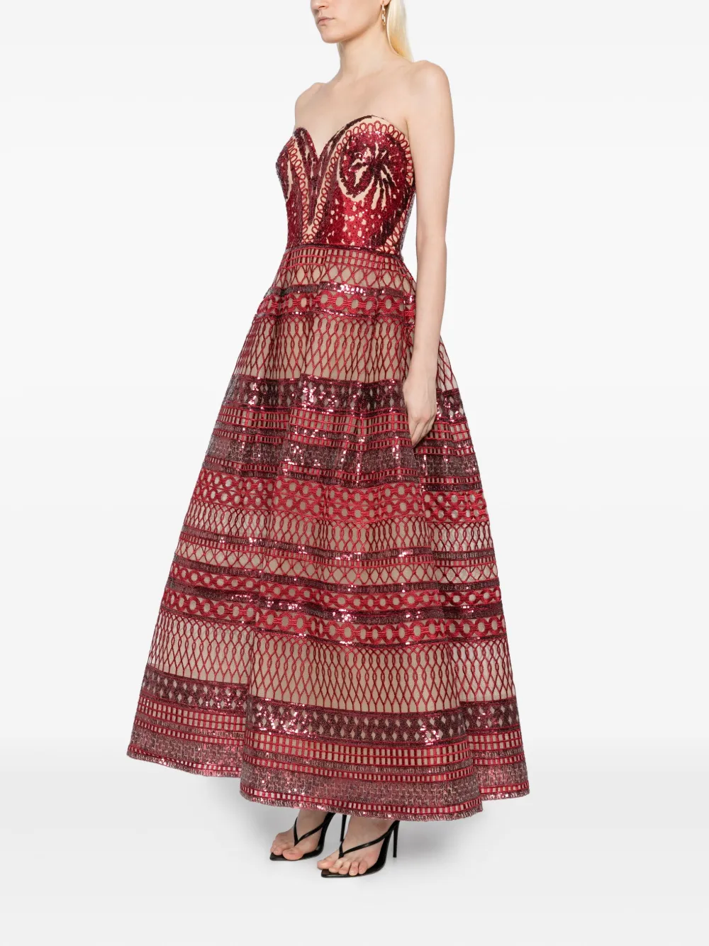 Elie Saab Jurk met geborduurd hart Rood