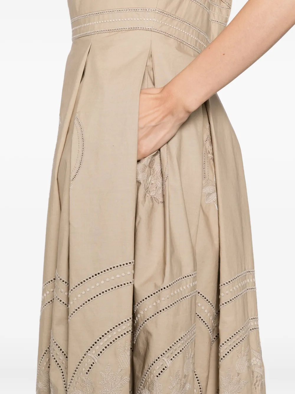 Elie Saab embroidered ong dress Grijs