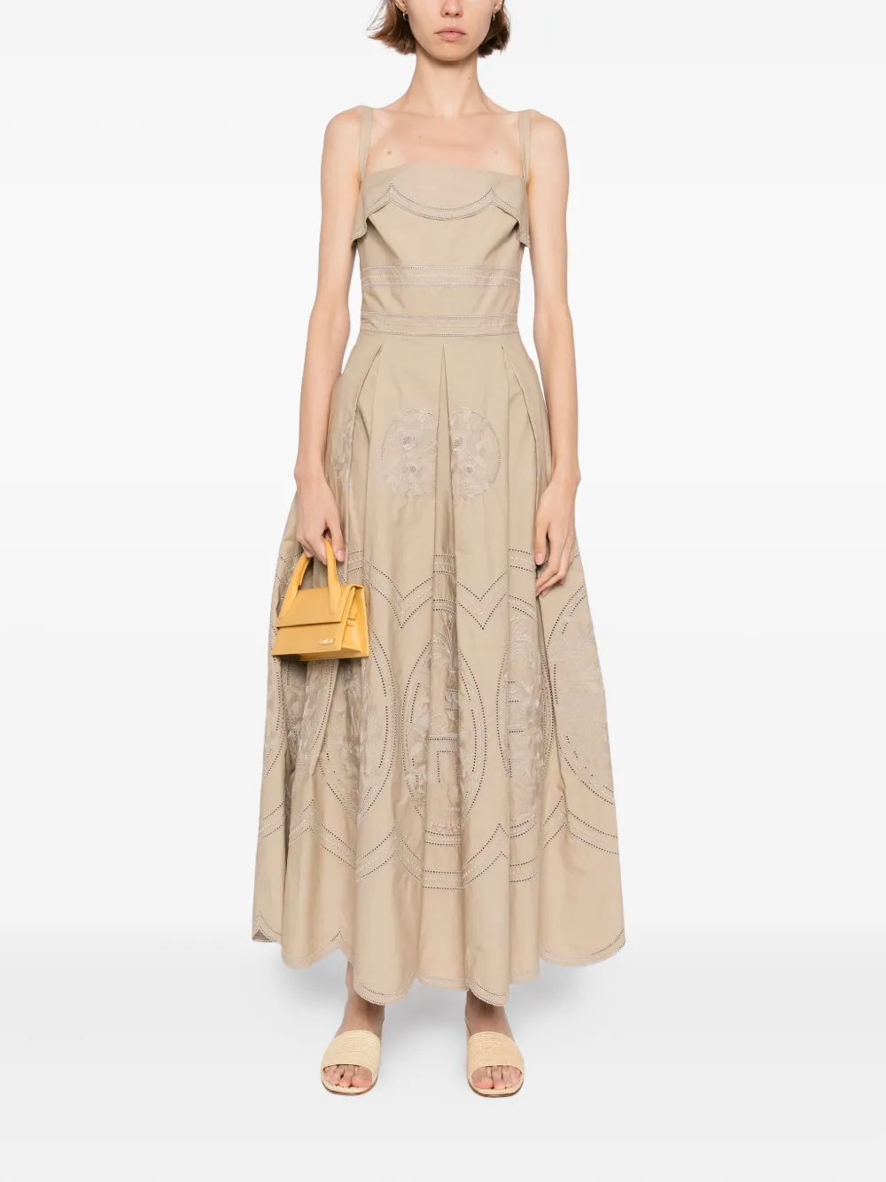 Elie Saab embroidered ong dress Grijs