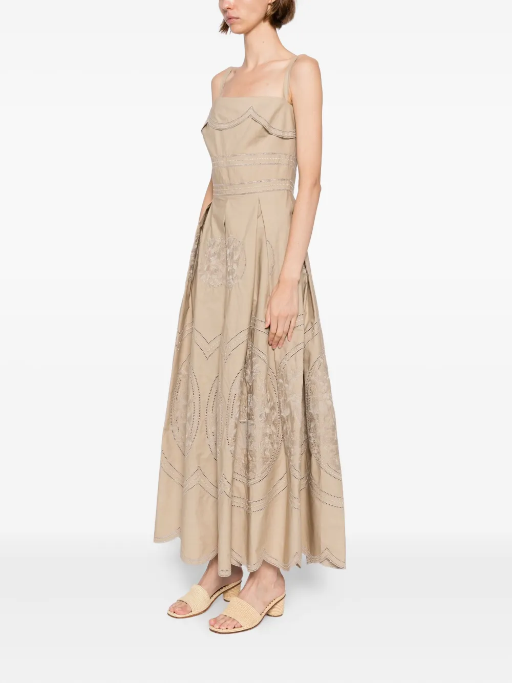 Elie Saab embroidered ong dress Grijs