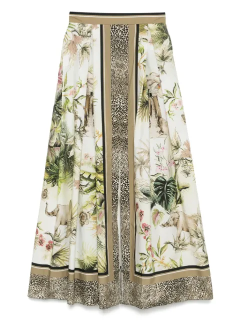 Elie Saab Savannah-print long skirt
