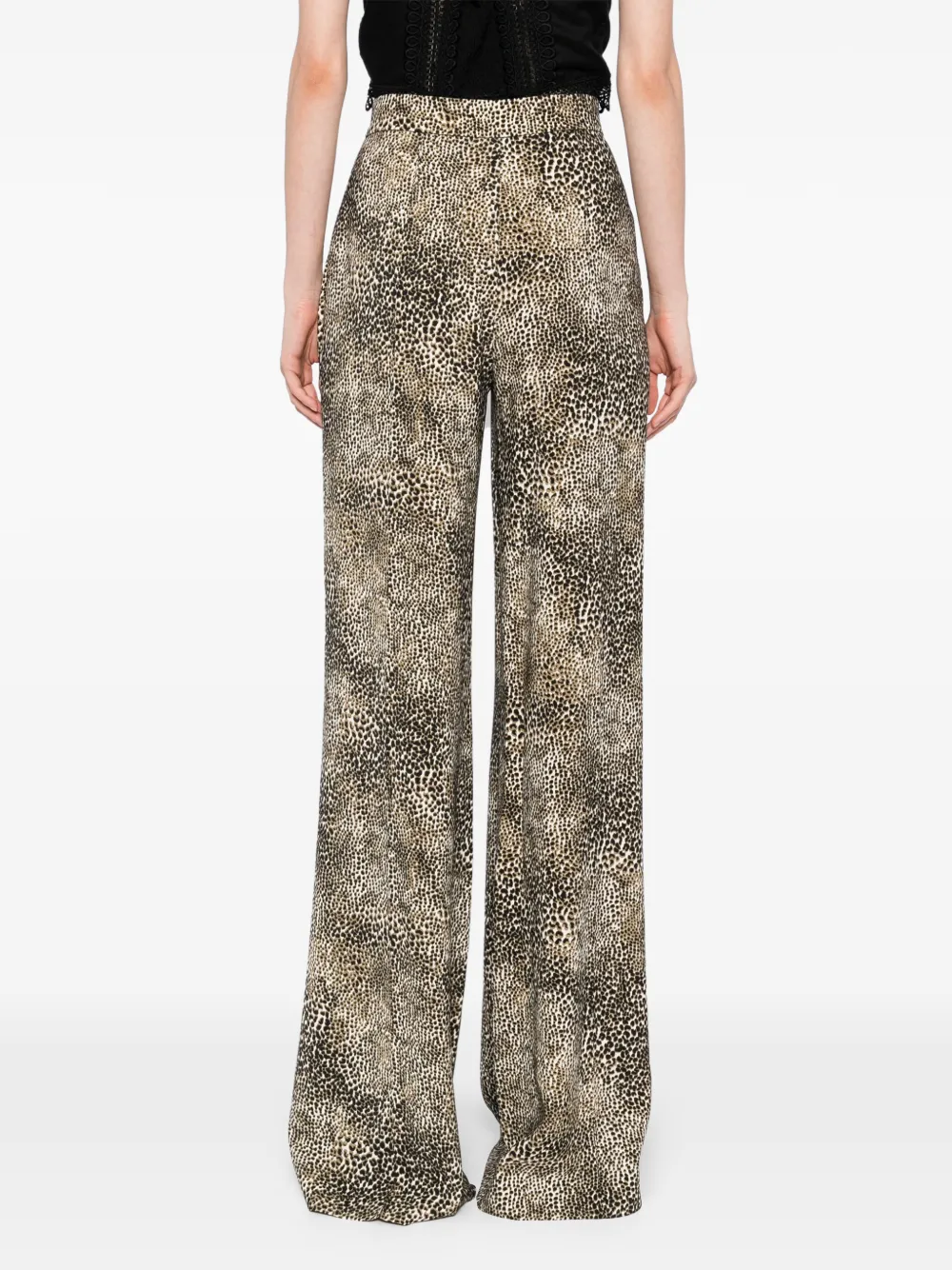 Elie Saab Palazzo broek met print Bruin
