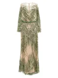 Elie Saab embroidered tulle long dress - Green