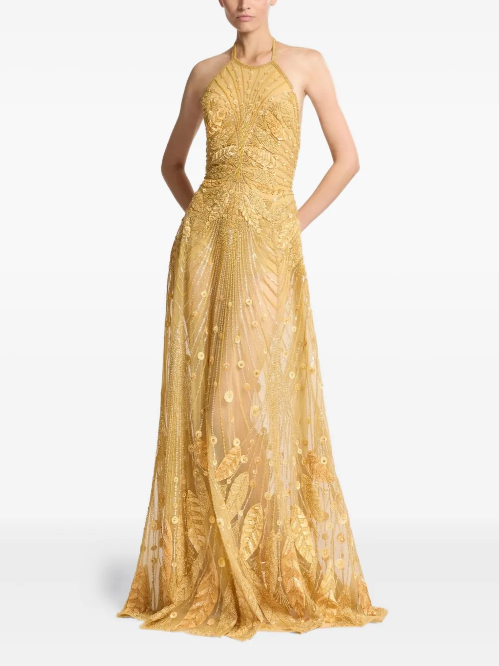 Elie Saab beaded halter-neck dress - Oro