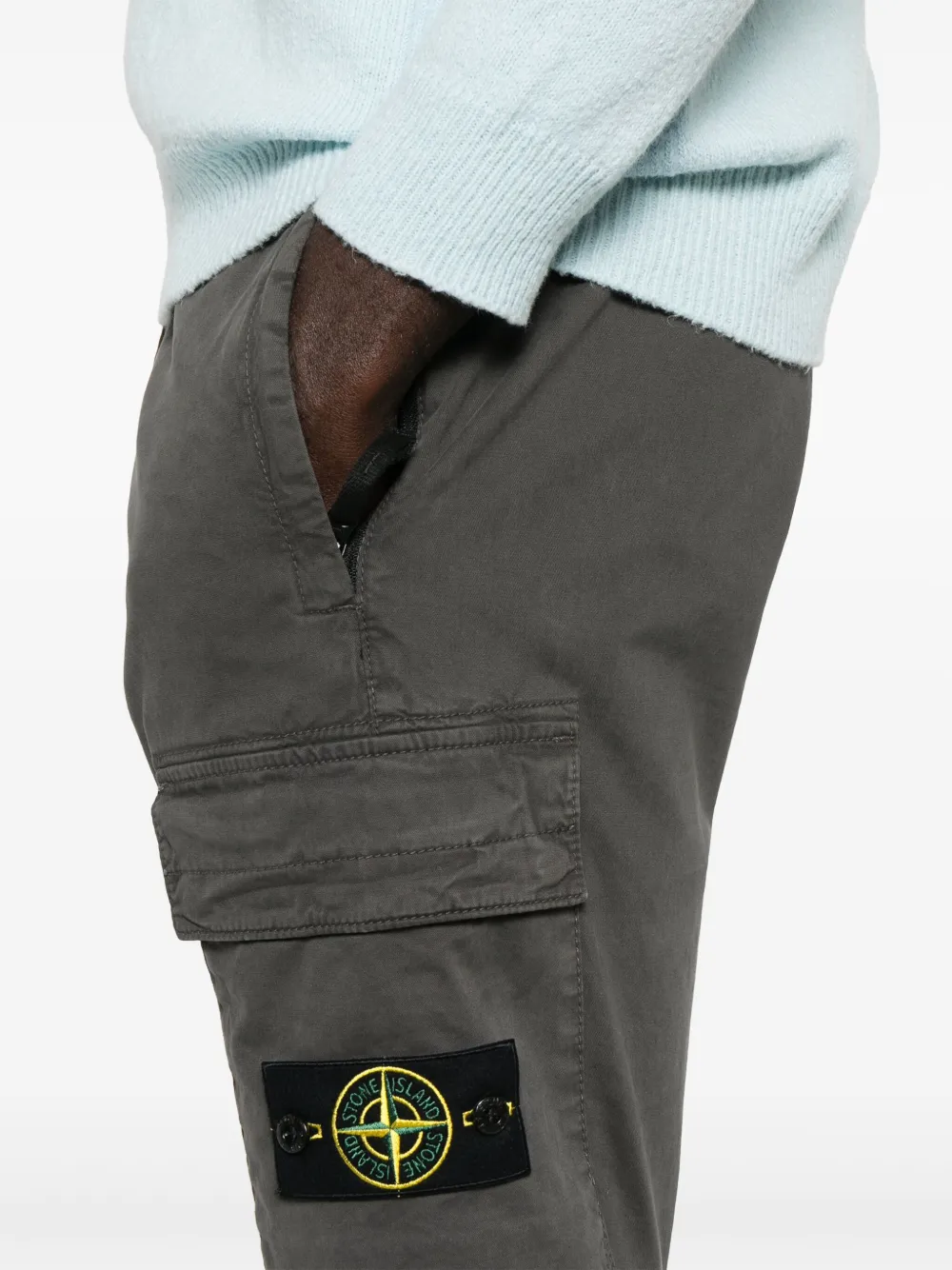 Stone Island Broek met Compass-logopatch Grijs