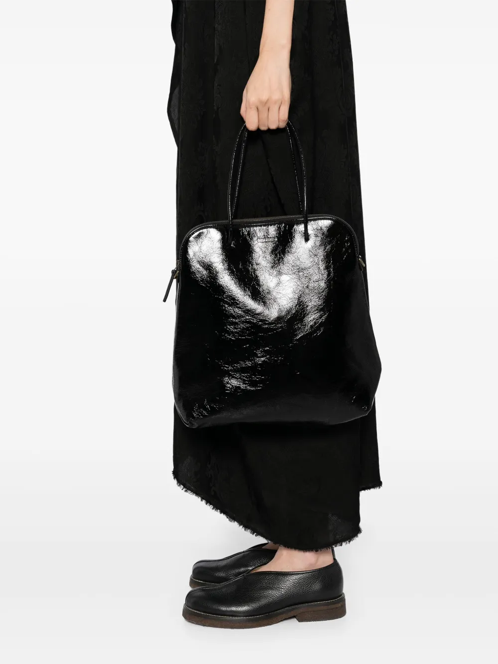 Uma Wang Soft medium clutch - BLACK/MUSTARD