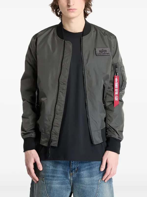 Alpha Industries zip-up Bomber Jacket | Grey | FARFETCH