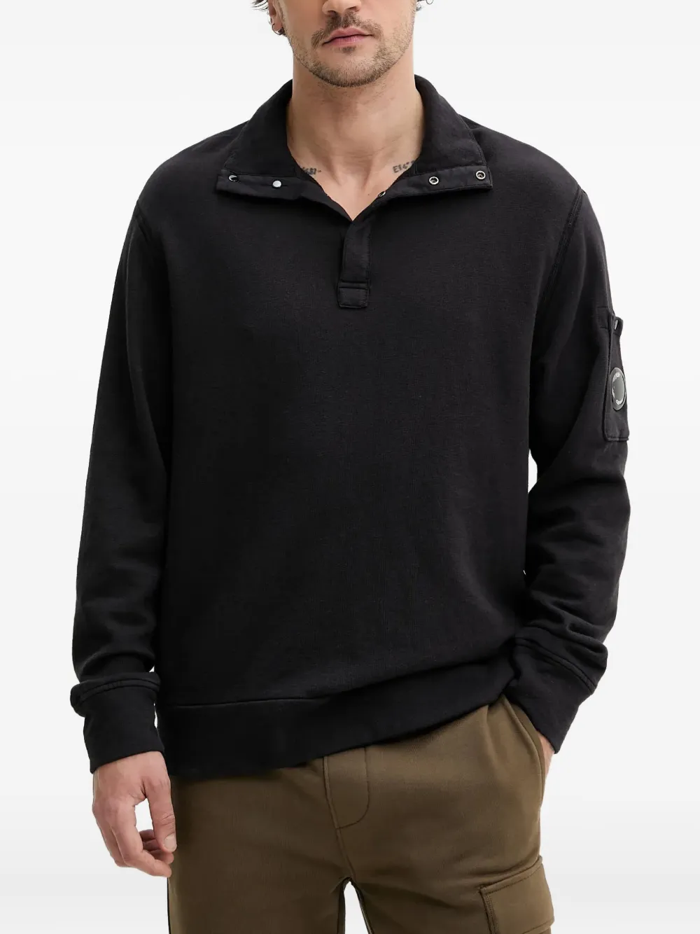 C.P. Company Sweater met Lens-detail Zwart