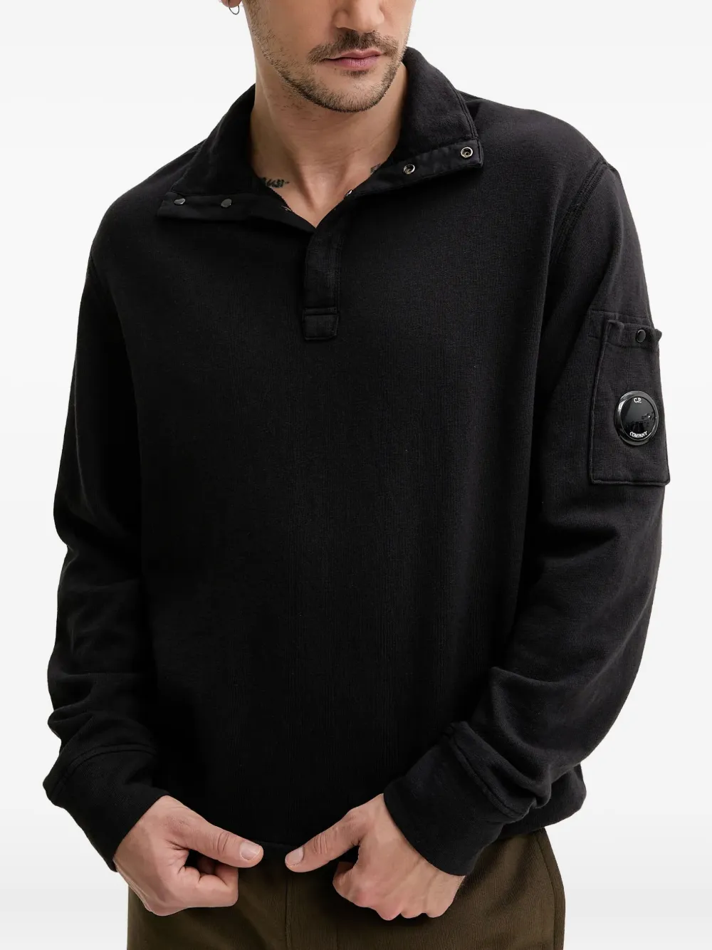 C.P. Company Sweater met Lens-detail Zwart