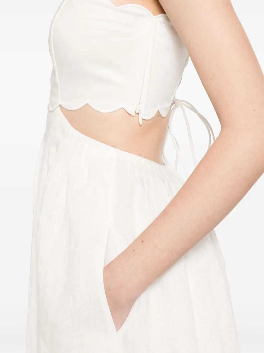 ZIMMERMANN Rhiannon midi-jurk Beige
