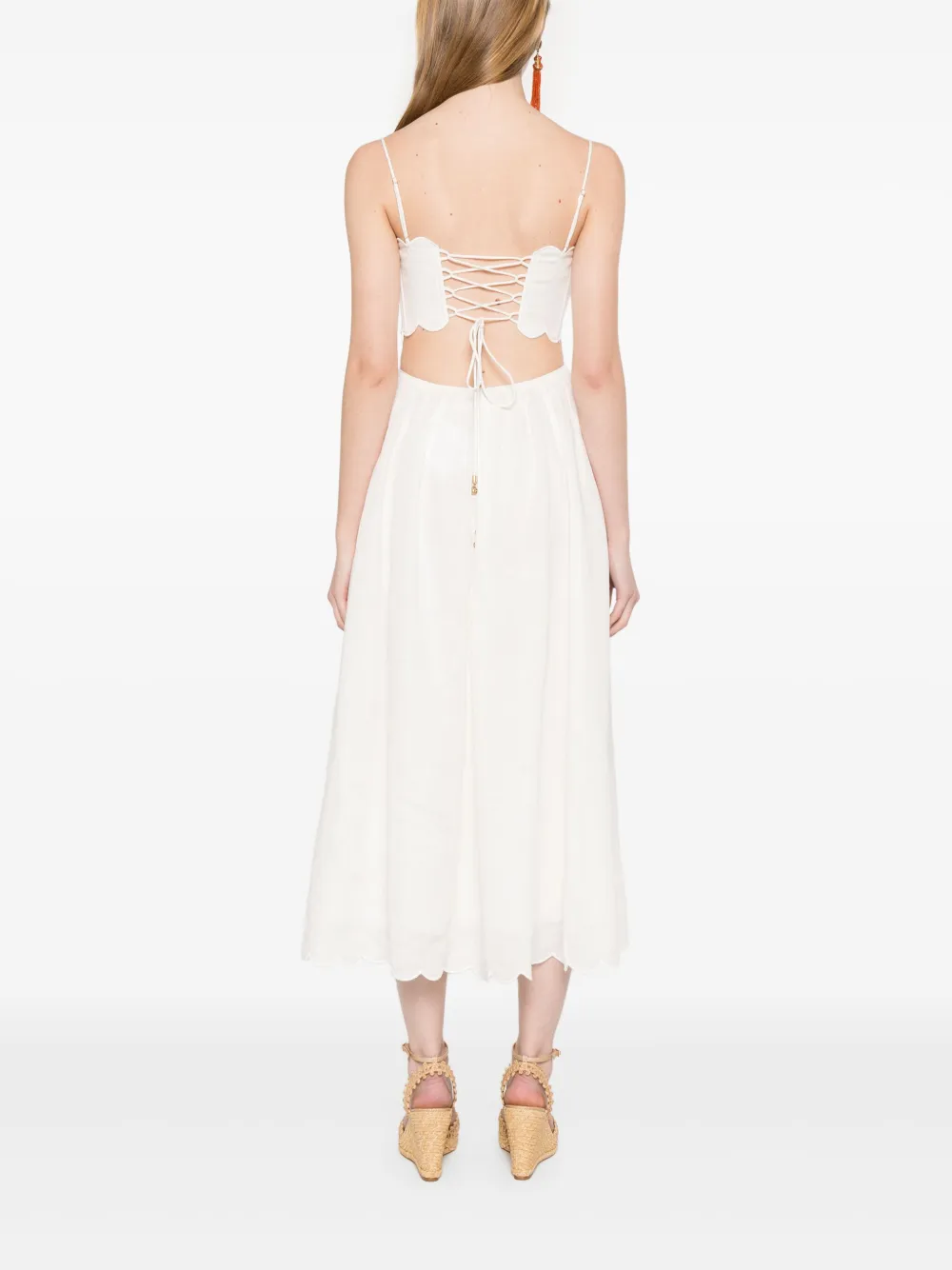 ZIMMERMANN Rhiannon midi-jurk Beige