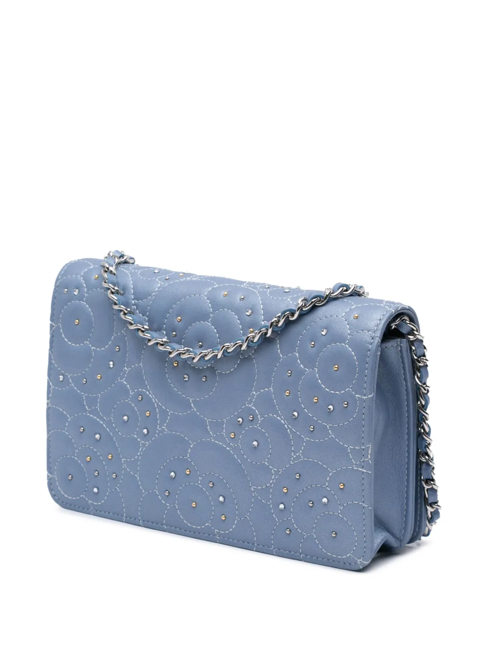 CHANEL Pre-Owned 2019 Studded Lambskin Camellia Wallet On Chain shoulder bag | Pre-Owned | Image 2