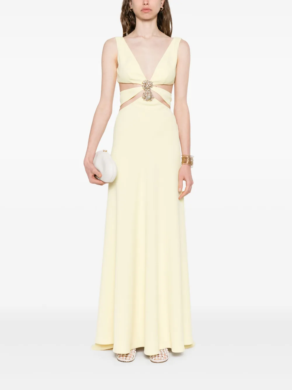 Costarellos cut-out maxi dress - Geel