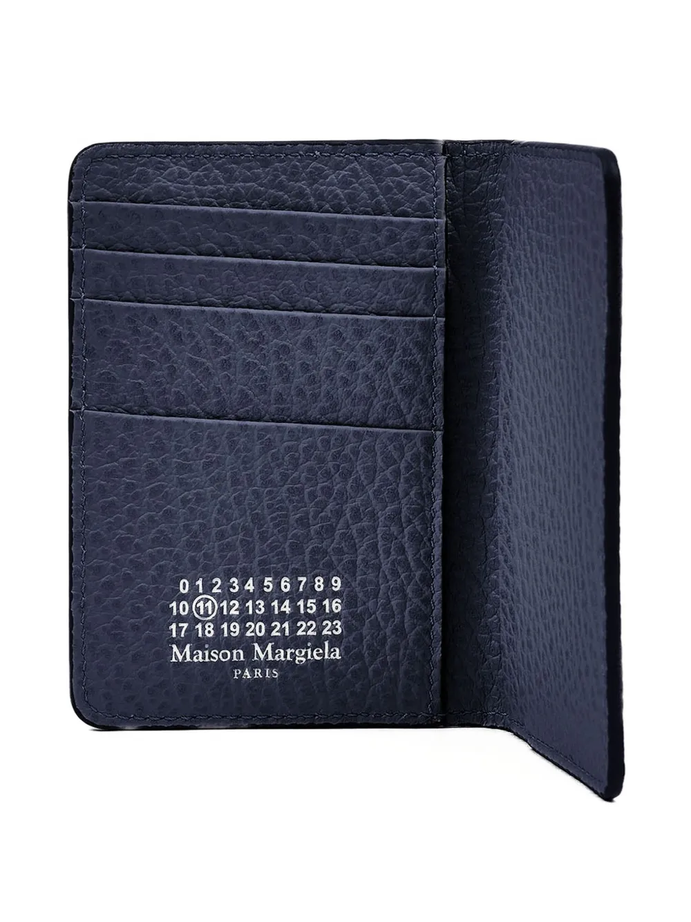 Maison Margiela Leren pasjeshouder met reliëf Blauw