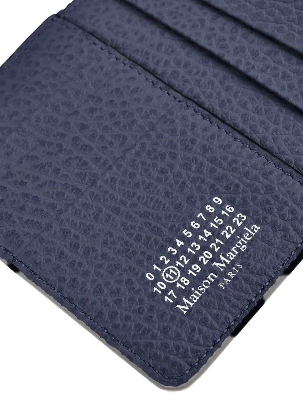 Maison Margiela Leren pasjeshouder met reliëf Blauw
