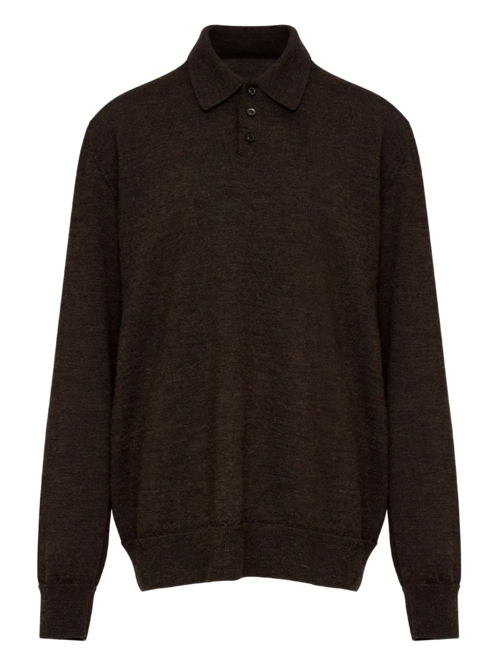 Maison Margiela Wollen poloshirt met elleboogpatch Bruin