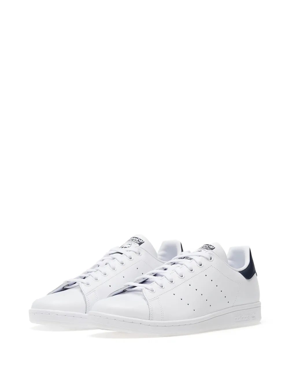 adidas perforated leather trainers White