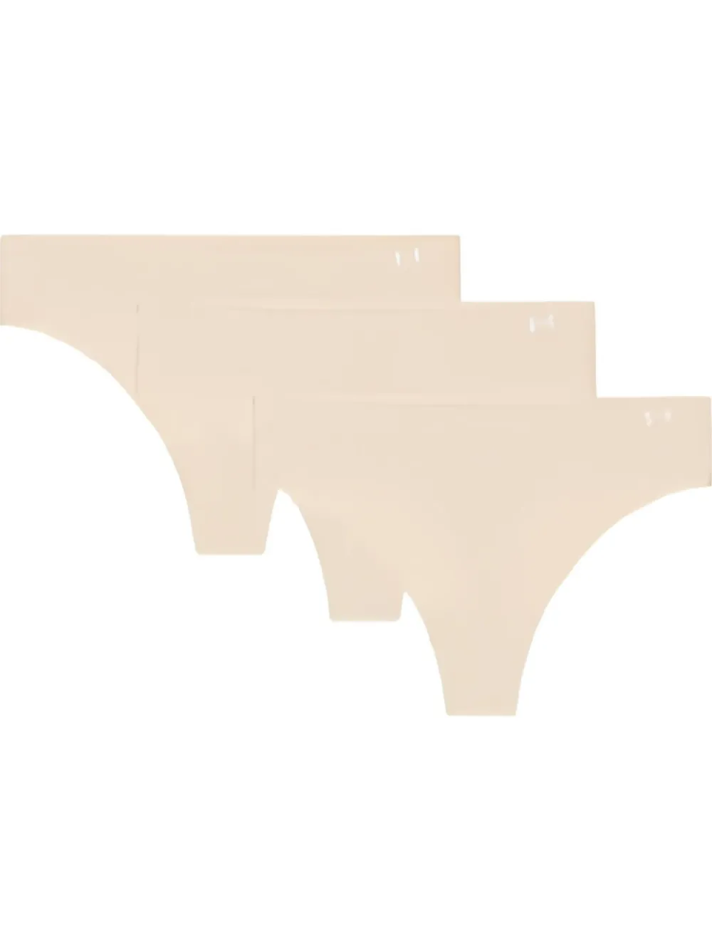 Under Armour Women's Pure Stretch 3-pack No Show Thong In Neutral