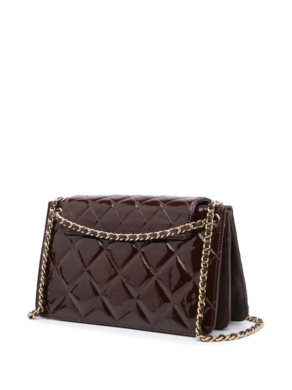 CHANEL Pre-Owned 2014-2015 Quilted Patent Golden Class Accordion Flap shoulder bag | Pre-Owned | Image 2
