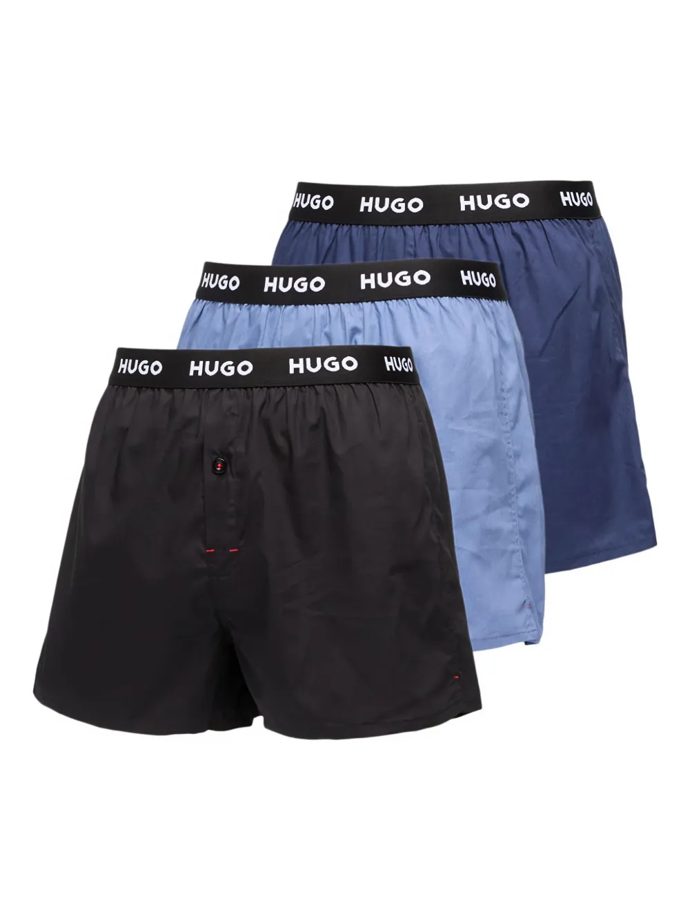 HUGO Drie boxershorts met logoband Blauw