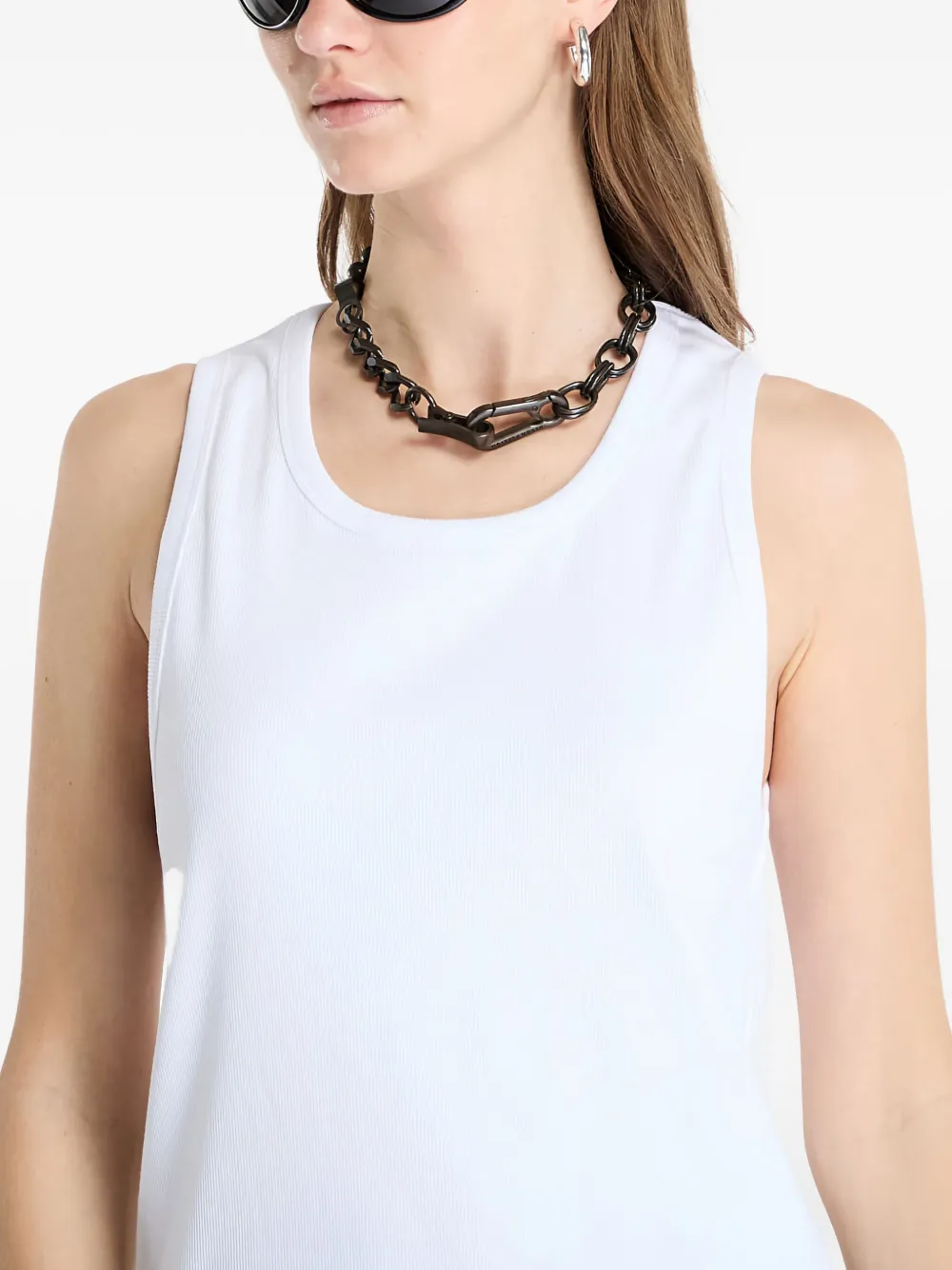 Post Archive Faction Straight-hem Tank Top In White
