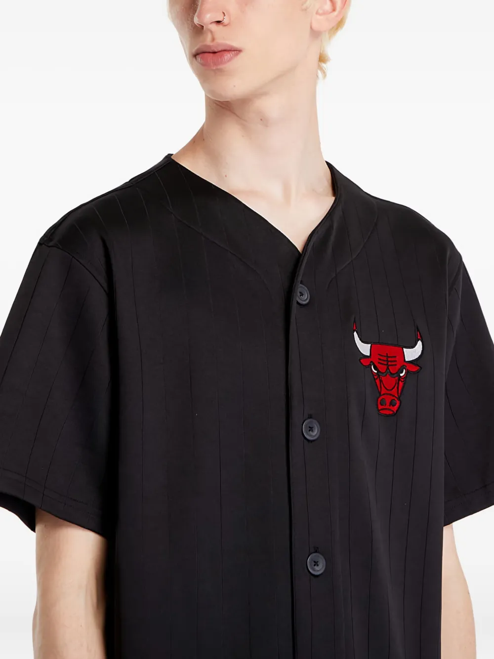 NEW ERA CAP Chicago Bulls jersey met geborduurd logo Zwart