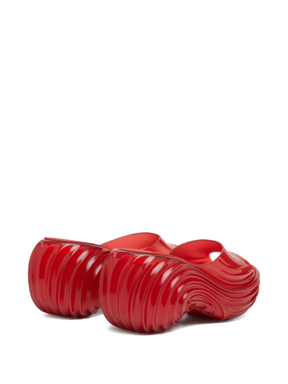 Diesel x Melissa platform wave sandals Red