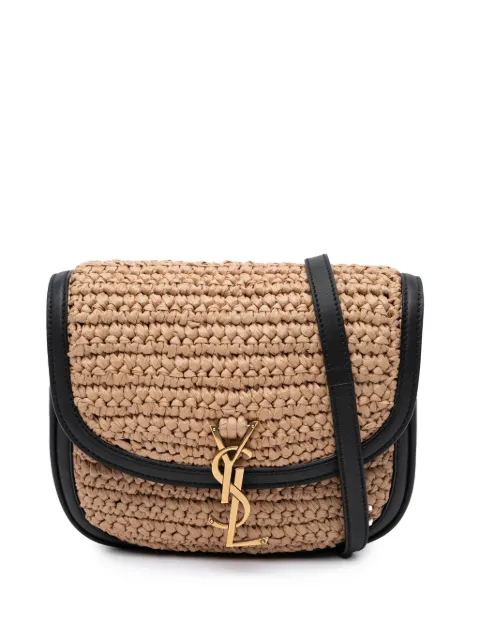 Saint Laurent Pre-Owned bolsa crossbody Kaia mediana de rafia con monograma 2020