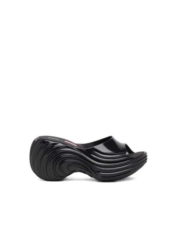 Diesel x Melissa Platform Wave Sandals | Black | FARFETCH RO