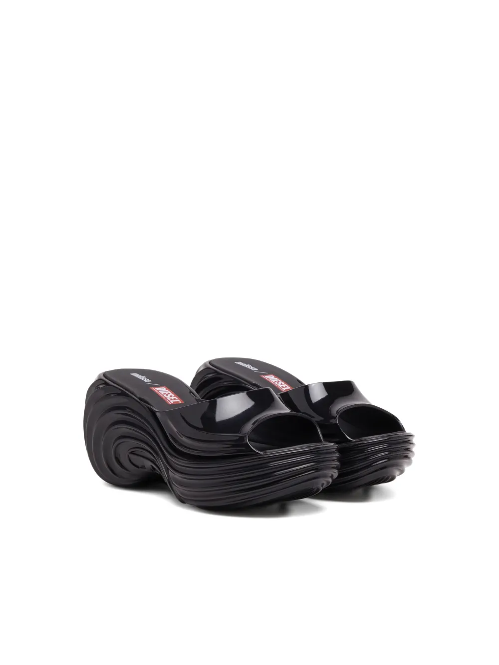 Diesel x Melissa platform wave sandals Black