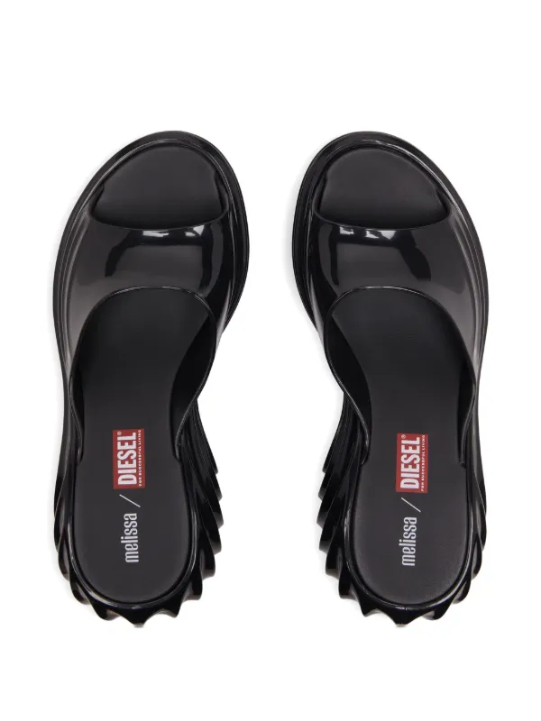 Diesel x Melissa Platform Wave Sandals | Black | FARFETCH