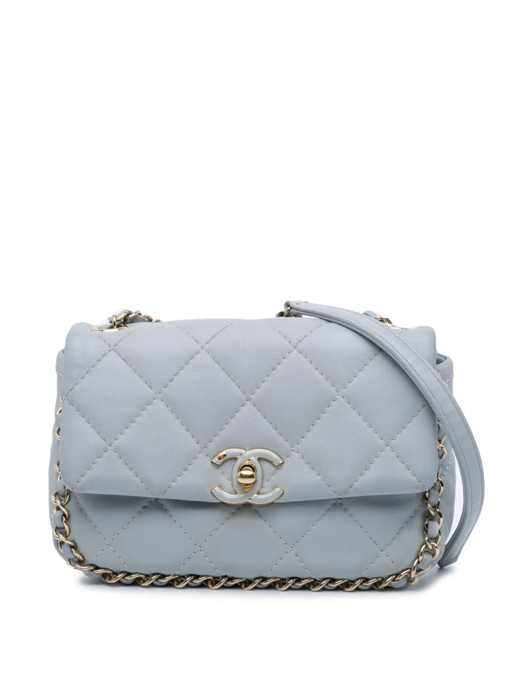 CHANEL Pre-Owned 2021-2024 Mini Calfskin Chain Around Flap crossbody CHANEL Pre-Owned 2021-2024 Mini Calfskin Chain Around Flap crossbody