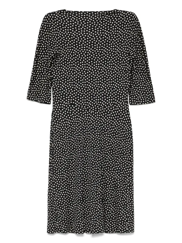 Dior 2010s Polka Dot-Print Midi Dress - Black