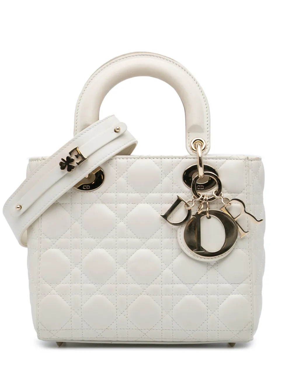 Christian Dior Pre-Owned 2020 スモール ラムスキン カナージュ My ABCDior レディ ディオール Christian Dior Pre-Owned 2020 スモール ラムスキン カナージュ My ABCDior レディ ディオール