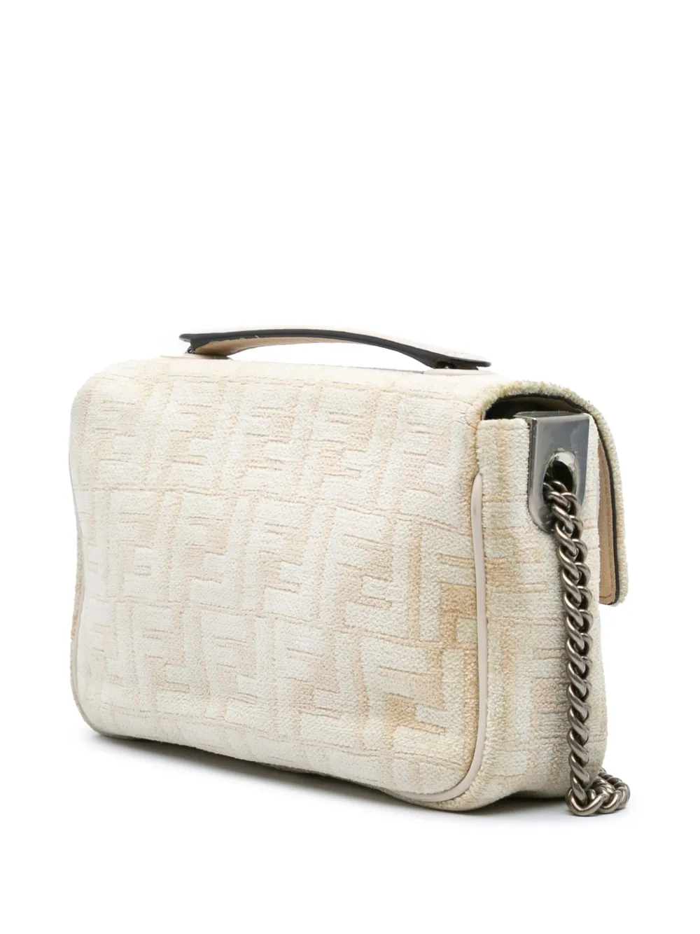 Fendi Pre-Owned 2010-2024 FF Chenille and Vitello Seta Chain Midi Baguette shoulder bag | Pre-Owned | Image 2